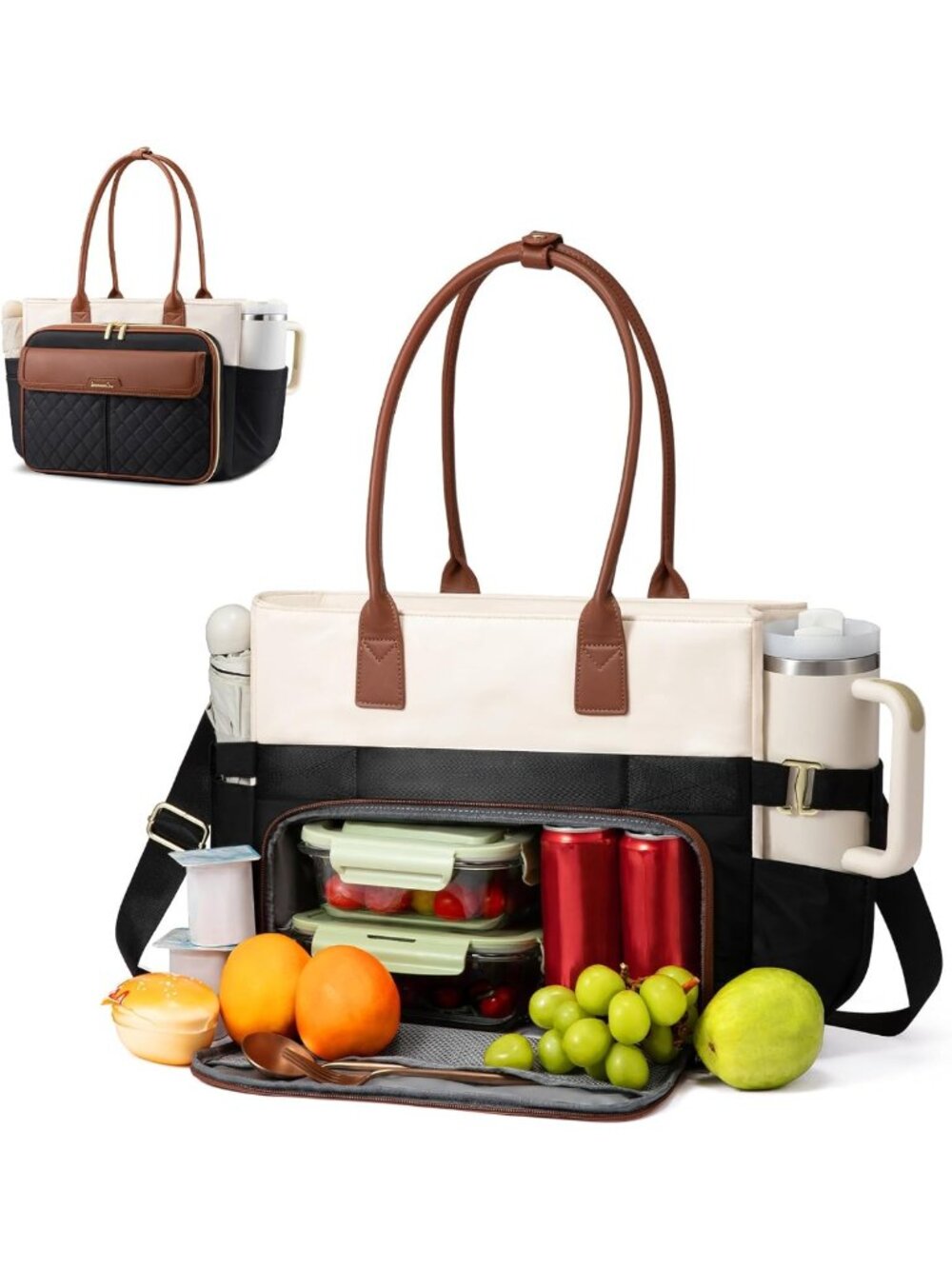 Stylish Teacher Tote Bag for Women | Laptop Briefcase with File Pocket & Cup